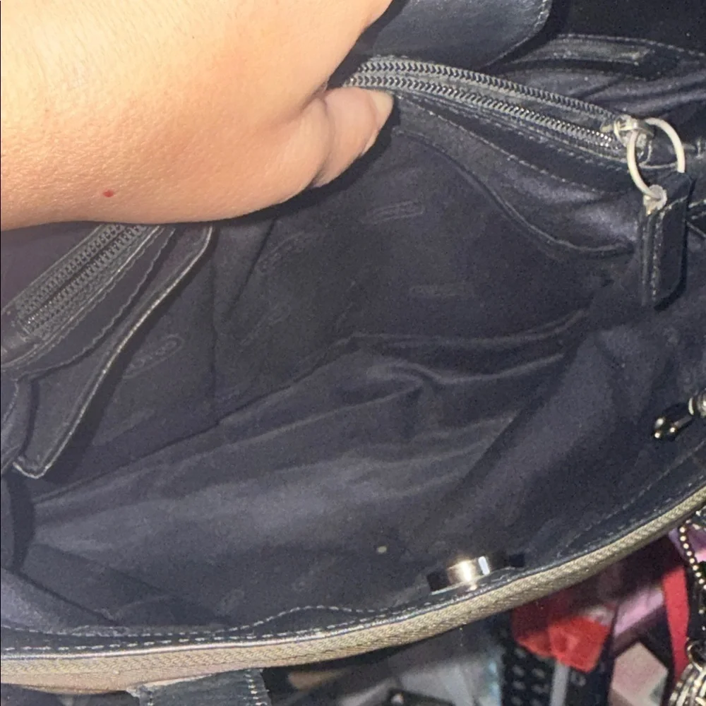 Coach Mercer Olive Green and Black Tote Satchel with Bead Charm